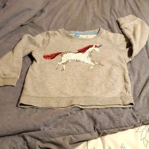 Mini Boden ,sequin unicorn sweatshirt, 4-5 yrs , great for the season!